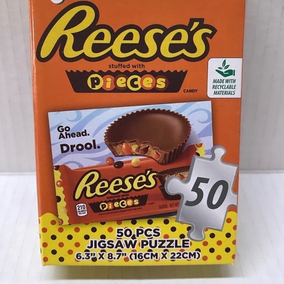 Reese's Pieces " Peanut Butter Chocolate Time " 50 piece mini puzzle - Picture 2 of 4